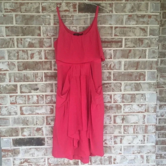 BCBGMaxazria Azalea 100% Silk Ruffle Pocket Dress - Picture 1 of 8